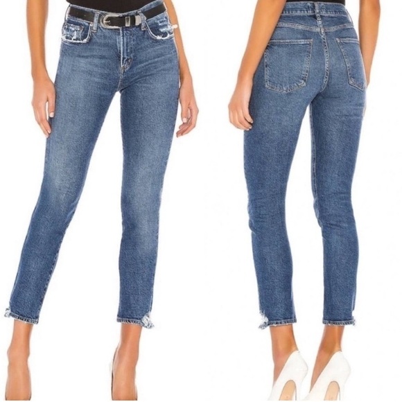 Agolde Toni Straight Ankle Jeans Organic Cotton Blend Distressed Size 26 - Picture 1 of 12
